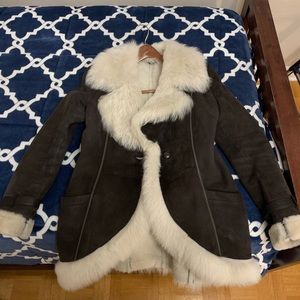 Holt Renfrew sheep skin coat with suede on top size S